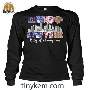 New York City Of Champions With Giants2C Rangers2C Yankees2C Knicks Shirt 4 bUUKq