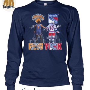 New York Knicks Brunson x NY Rangers Panarin T Shirt 4 eRu9e