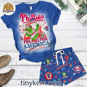 Philadelphia Phillies America Independence Day Tshirt And Shorts Set