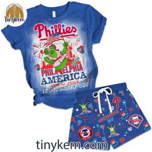 Philadelphia Phillies America Independence Day Tshirt And Shorts Set 2 wJTWU