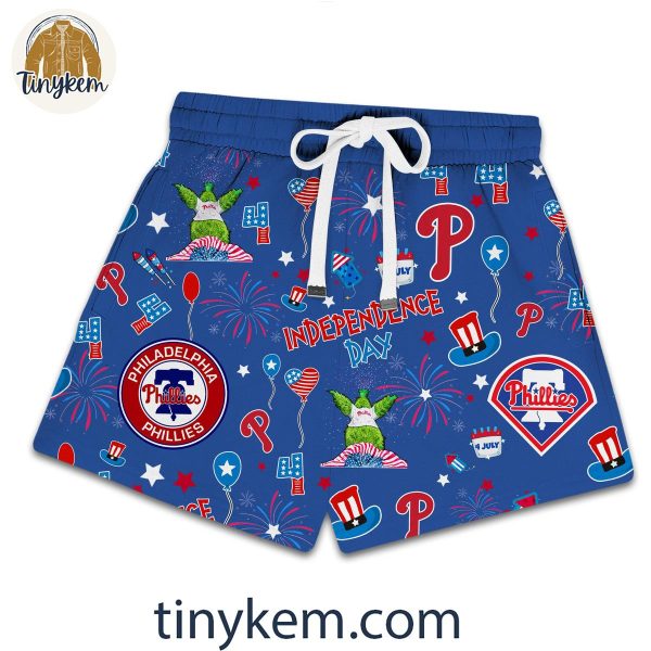 Philadelphia Phillies America Independence Day Tshirt And Shorts Set