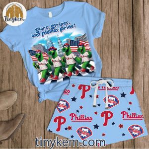 Philadelphia Phillies Stars Stripes And Phillies Pride Tshirt And Shorts Set 2 NLdwM
