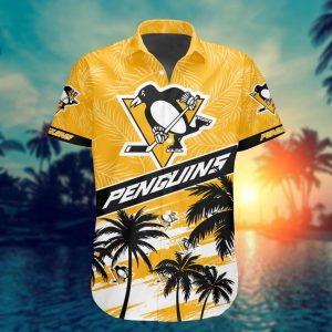 Pittsburgh Penguins Summer Design Button Shirt