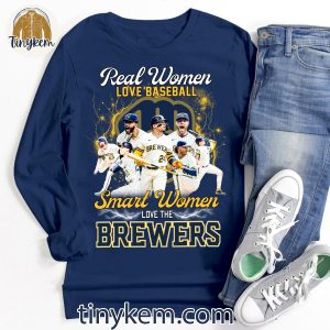 Real Women Love Baseball Smart Women Love The Brewers Shirt 4 EXBh1