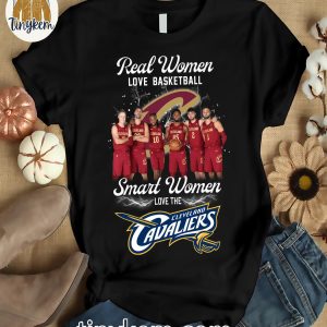 Real Women Love Basketball Smart Women Love The Cleveland Cavaliers T-Shirt