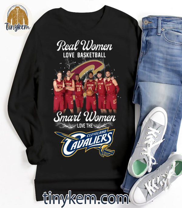 Real Women Love Basketball Smart Women Love The Cleveland Cavaliers T-Shirt