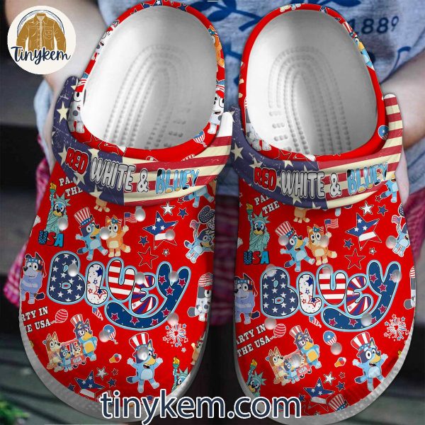 Red White & Bluey Unisex Crocs Clogs