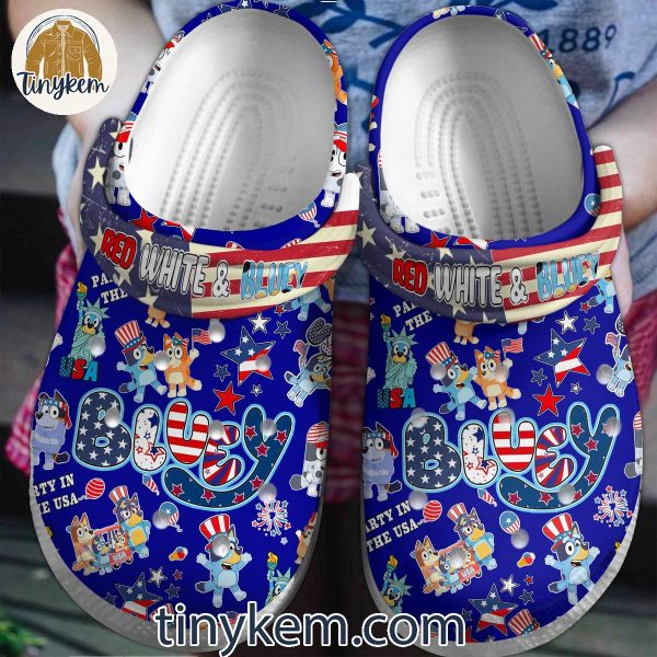 Red White & Bluey Unisex Crocs Clogs