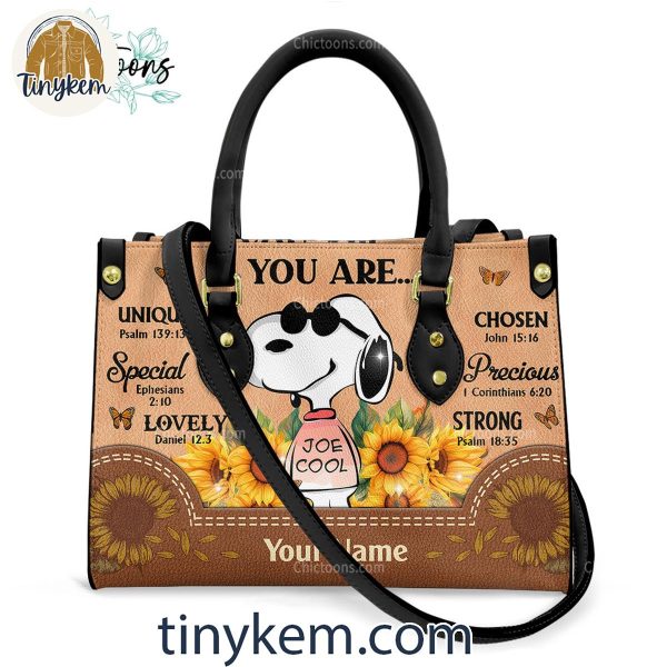 Snoopy Personalized Leather Handbag