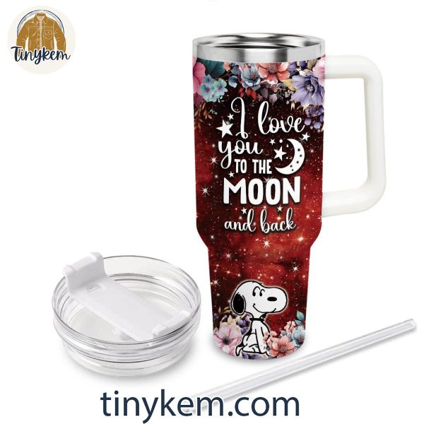 Snoopy I Love You To The Moon And Back Custom 40OZ Tumbler