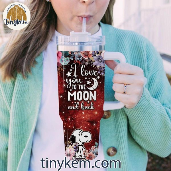 Snoopy I Love You To The Moon And Back Custom 40OZ Tumbler