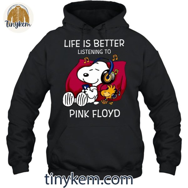 Snoopy Life Is Better Listening To Pink Floyd Shirt