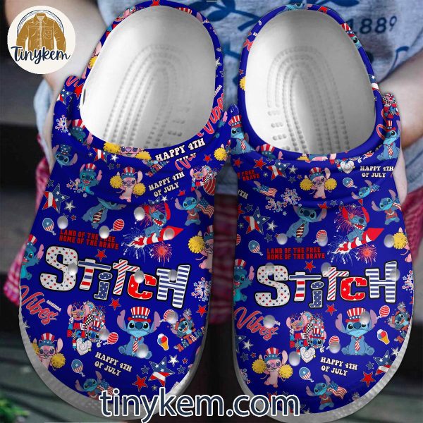 Stitch America Independence Day Unisex Crocs Clogs