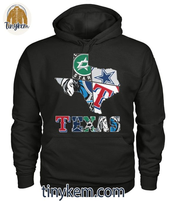 Texas Sport Teams With Dallas Cowboys,  Stars, Mavericks, Rangers T-Shirt