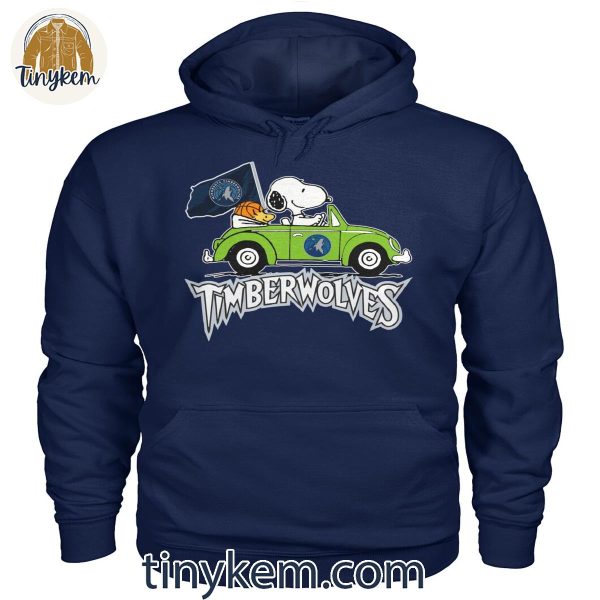 Timberwolves and Snoopy Driving Car Shirt