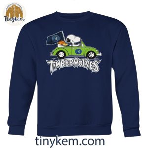 Timberwolves and Snoopy Driving Car Shirt 3 ZoM7T