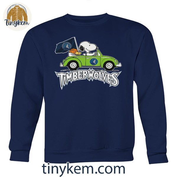 Timberwolves and Snoopy Driving Car Shirt