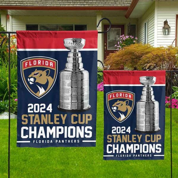 Florida Panthers 2024 Stanley Cup Champions Garden House Flag