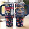 Florida Panthers 2024 Stanley Cup Champions 40Oz Red Glitter Tumbler