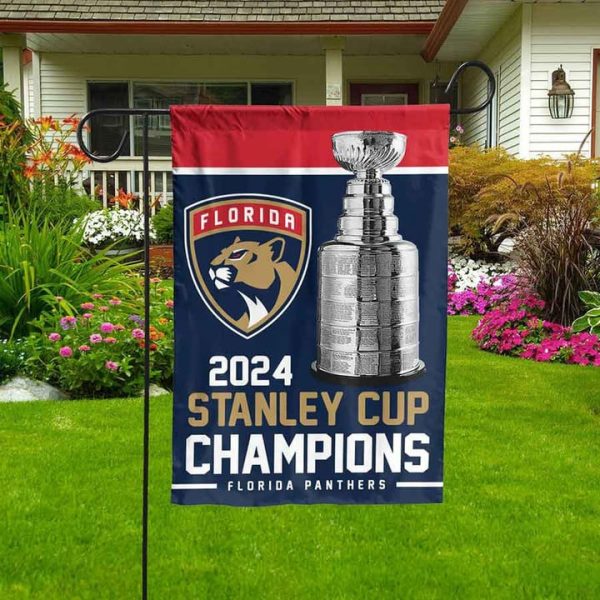Florida Panthers 2024 Stanley Cup Champions Garden House Flag