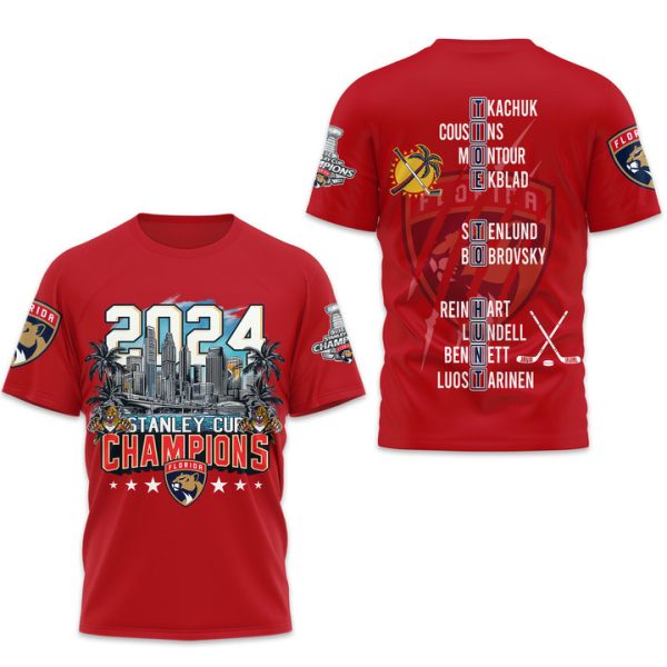 Florida Panthers 2024 NHL Champions Unisex Tshirt, Sweatshirt, Hoodie