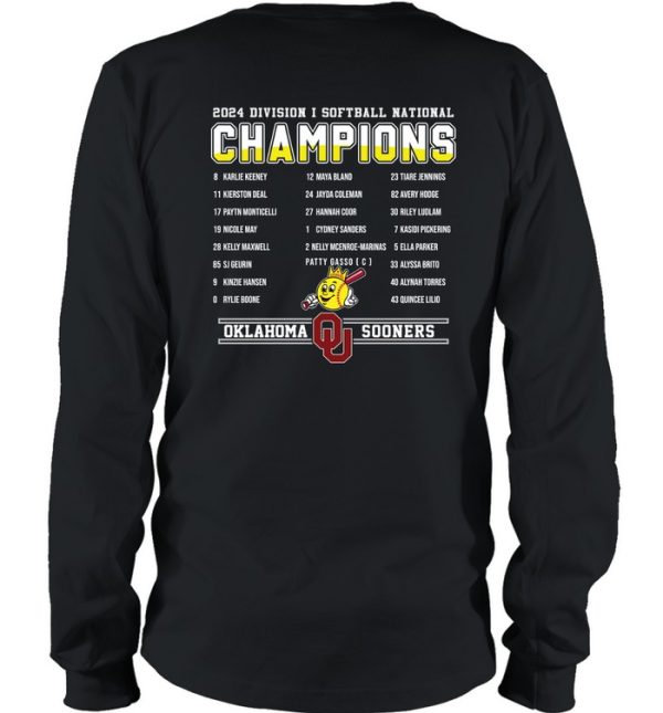 Oklahoma Sooners Softball National Champions 2024 Shirt – Two Sides Printed
