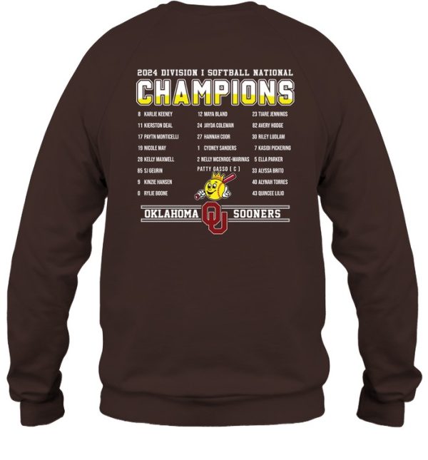 Oklahoma Sooners Softball National Champions 2024 Shirt – Two Sides Printed