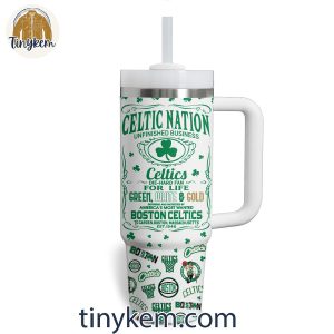 Boston Celtics Unfinished Business 40oz Tumbler with Handle 3 C2Ssn
