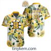 Arizona Coyotes Hawaiian Button Shirt With Hibiscus Flowers Design
