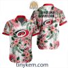 Chicago Blackhawks Hawaiian Button Shirt With Hibiscus Flowers Design