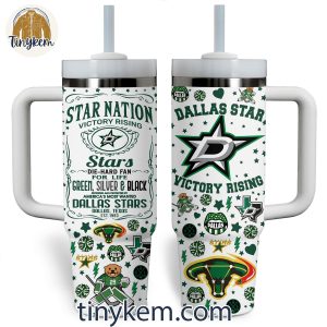 Dallas Stars 40oz Tumbler with Handle: Victory Rising