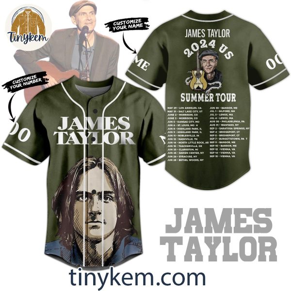 James Taylor Customized Baseball Jersey: Summer 2024 Tour