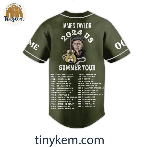 James Taylor Customized Baseball Jersey: Summer 2024 Tour