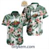 Montreal Canadiens Hawaiian Button Shirt With Hibiscus Flowers Design