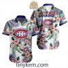 Nashville Predators Hawaiian Button Shirt With Hibiscus Flowers Design