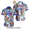 New York Islanders Hawaiian Button Shirt With Hibiscus Flowers Design