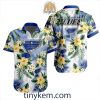 Tampa Bay Lightning Hawaiian Button Shirt With Hibiscus Flowers Design