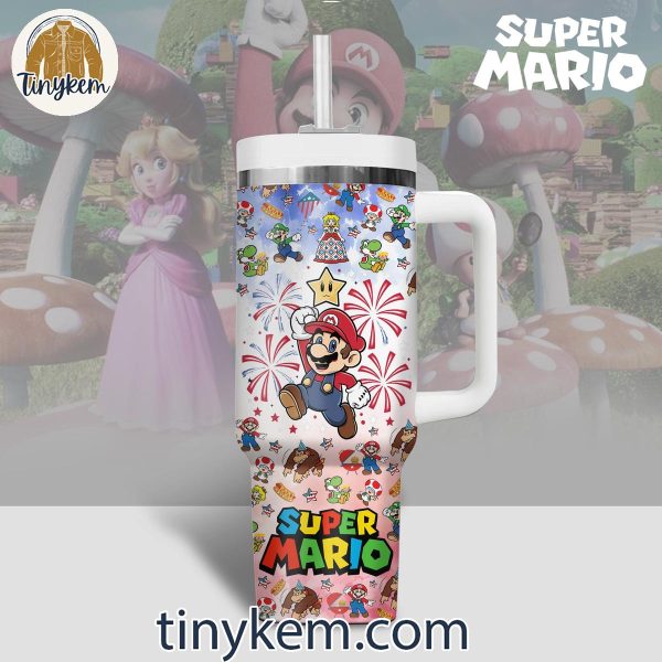Super Mario 4th of July 40oz Tumbler with Handle