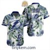 St. Louis Blues Hawaiian Button Shirt With Hibiscus Flowers Design