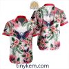 Winnipeg Jets Hawaiian Button Shirt With Hibiscus Flowers Design