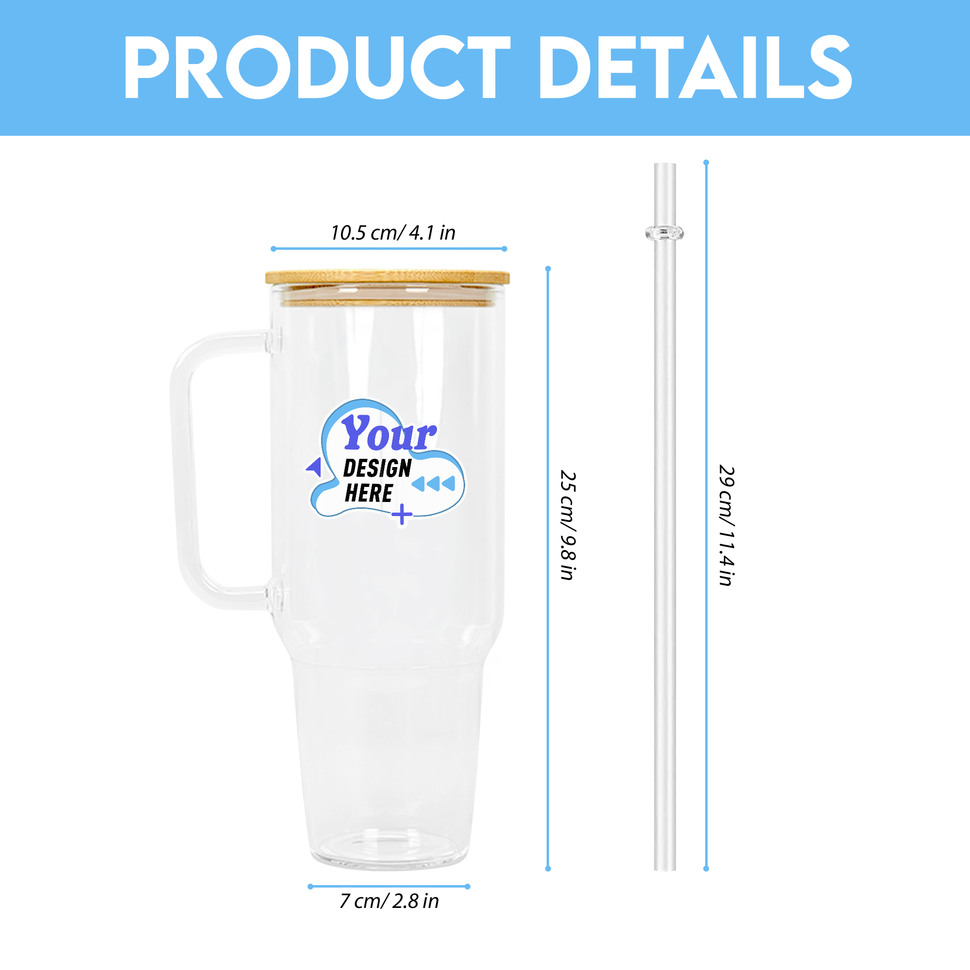 40oz glass tumbler product details