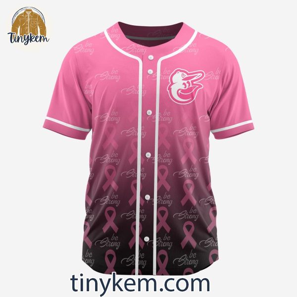 Baltimore Orioles Fight Breast Cancer Customized Baseball Jersey