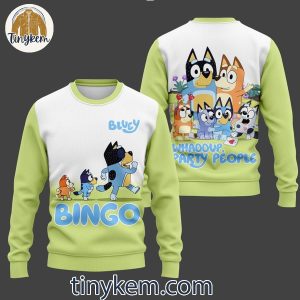 Bluey Whaddup Party People Bingo T Shirt Sweatshirt Hoodie 2 zK7gs