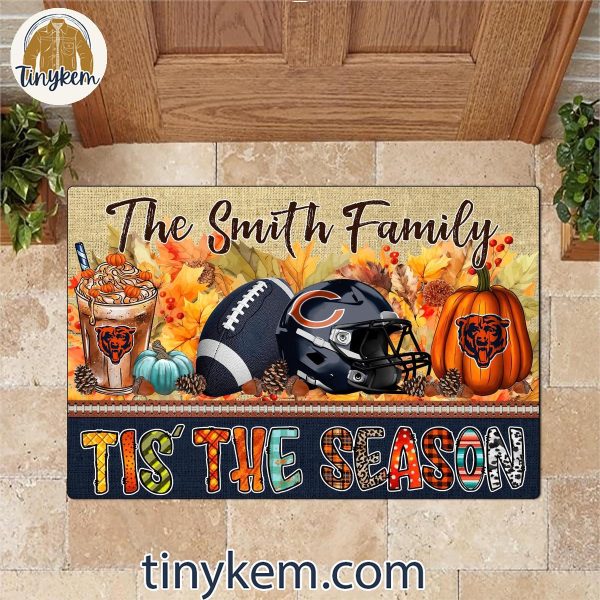 Chicago Bears Fall Tis’ The Season Customized Doormat