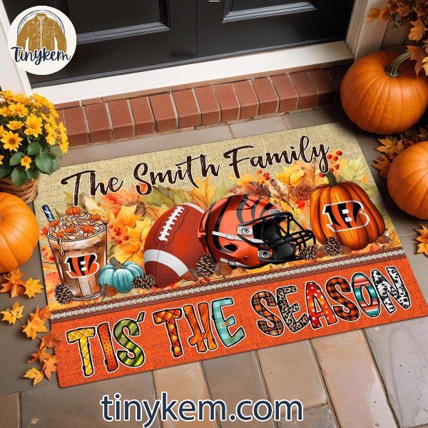 Cincinnati Bengals Fall Tis’ The Season Customized Doormat