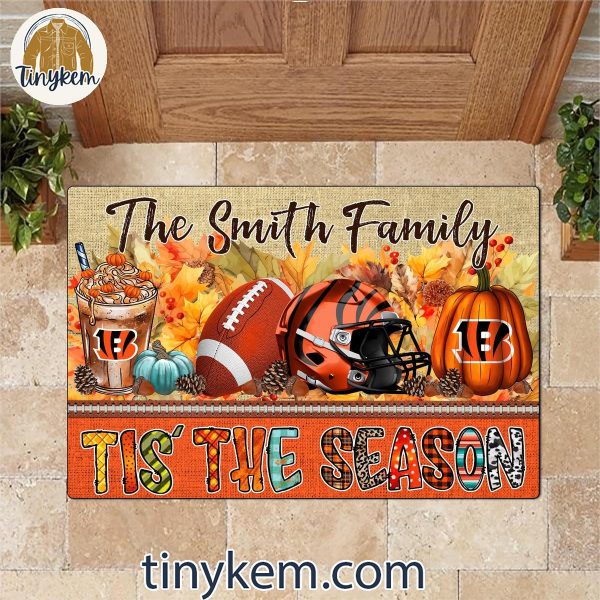 Cincinnati Bengals Fall Tis’ The Season Customized Doormat