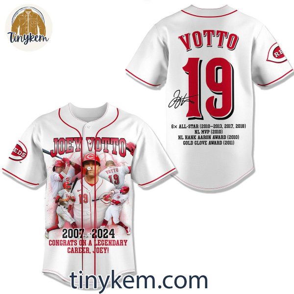 Cincinnati Reds Joey Votto 2007-2024 Legendary Career Baseball Jersey