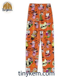 Courage The Cowardly Dog Cartoon Network Pajamas Set Orange Blue White Black 10 0T9GI