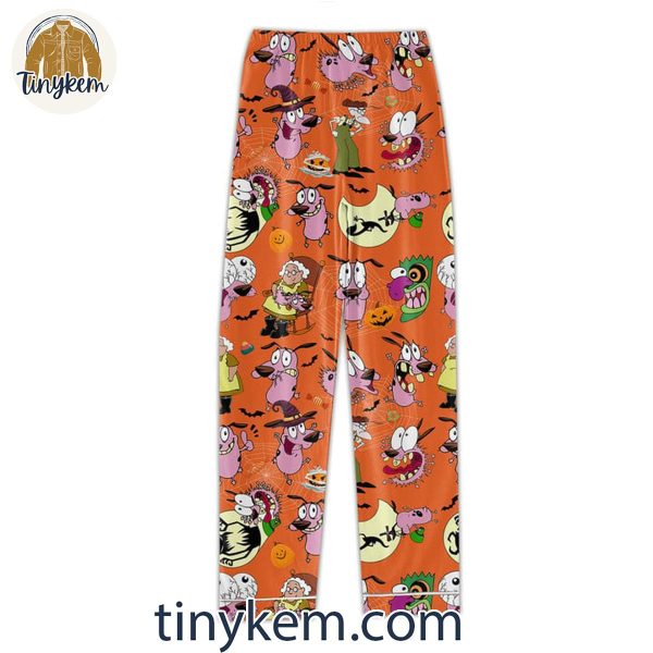 Courage The Cowardly Dog Cartoon Network Pajamas Set Orange/Blue/White/Black