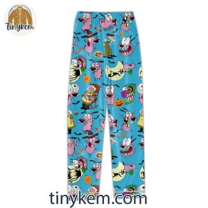 Courage The Cowardly Dog Cartoon Network Pajamas Set Orange Blue White Black 13 fscLU